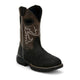 Justin Men's Chase 11" Nano Composite Toe Waterproof Western Work Boot - Black - WR4141 - Front Angle - Overlook Boots