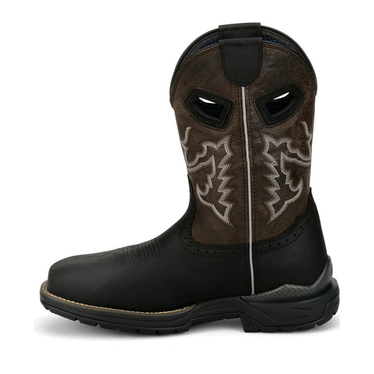 Justin Men's Chase 11" Nano Composite Toe Waterproof Western Work Boot - Black - WR4141 - Inside Profile - Overlook Boots
