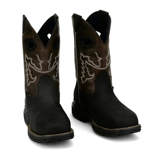 Justin Men's Chase 11" Nano Composite Toe Waterproof Western Work Boot - Black - WR4141 - Pair - Overlook Boots