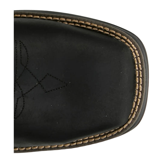 Justin Men's Chase 11" Nano Composite Toe Waterproof Western Work Boot - Black - WR4141 - Top View - Overlook Boots