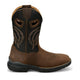 Justin Men's Slickline 11" Soft Toe Waterproof Western Work Boot - Brown - WR4142 - Side Profile - Overlook Boots