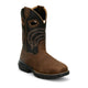 Justin Men's Slickline 11" Nano Composite Toe Waterproof Western Work Boot - Mocha - WR4143 - Front Angle - Overlook Boots