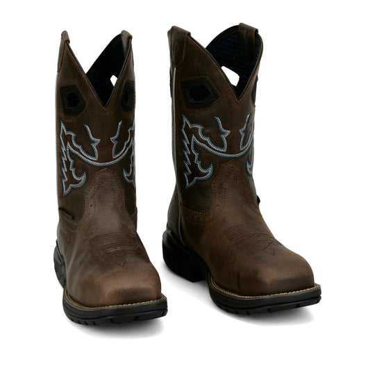 Justin Men's Apprentice 11" Nano Composite Toe Waterproof Western Work Boot - Brown - WR4147 - Pair - Overlook Boots