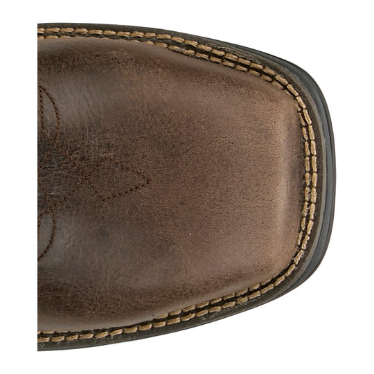 Justin Men's Apprentice 11" Nano Composite Toe Waterproof Western Work Boot - Brown - WR4147 - Top View - Overlook Boots