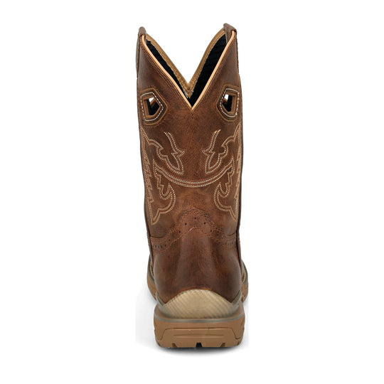 Justin Men's Oilpatch 11" Nano Composite Toe Waterproof Western Work Boot - Tan - WR4149 - Back View - Overlook Boots