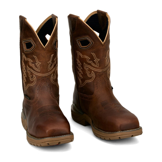 Justin Men's Oilpatch 11" Nano Composite Toe Waterproof Western Work Boot - Tan - WR4149 - Pair - Overlook Boots