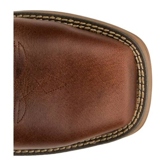 Justin Men's Oilpatch 11" Nano Composite Toe Waterproof Western Work Boot - Tan - WR4149 - Top View - Overlook Boots