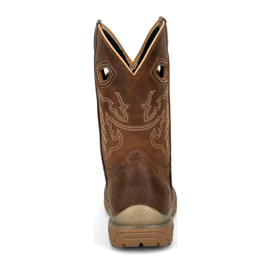 Justin Men's Oilpatch 11" Nano Composite Toe Waterproof Puncture Resistant Western Work Boot - Brown - WR4153 - Back View - Overlook Boots