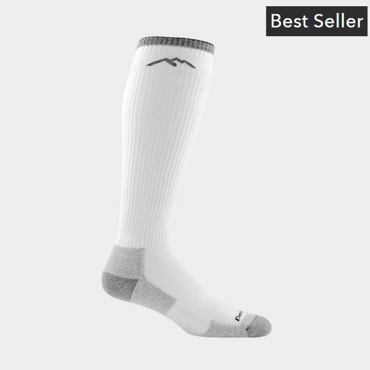Men's Darn Tough Westerner Over-the-Calf Lightweight Work Sock 3-Pack - White  - Overlook Boots