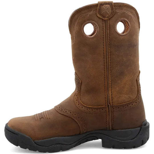 Twisted X Women's All Round 9" Round Toe Pull On Work Boot - Saddle - WAB0001 - Overlook Boots