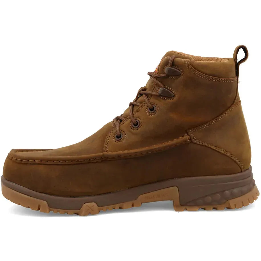 Twisted X Men's CellStretch 6" Comp Toe Waterproof Laces Work Boot - Saddle - MXCNW01