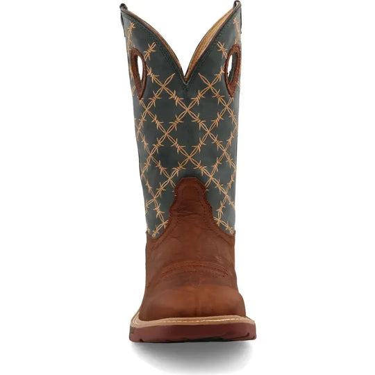 Twisted X Men's CellStretch 12" Square Toe Western Work Boot - Mocha - MXB0005 - Overlook Boots