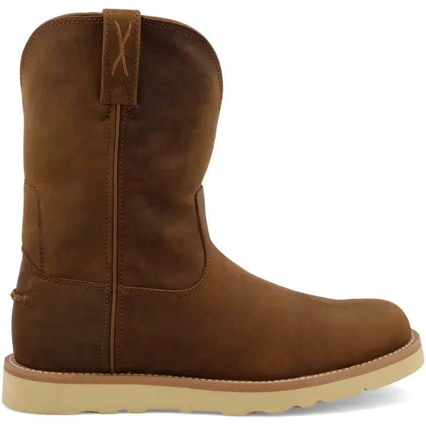 Twisted X Men's Iconic 10" Pull On Wedge Sole Work Boot- Brown- MCB0001 7 / Medium / Brown - Overlook Boots