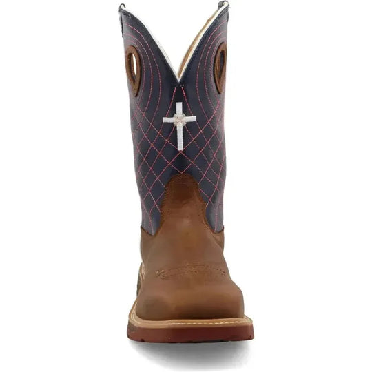 Twisted X Men's CellStretch 12" Alloy Toe Western Work Boot - Mocha - MXBAW01 - Overlook Boots