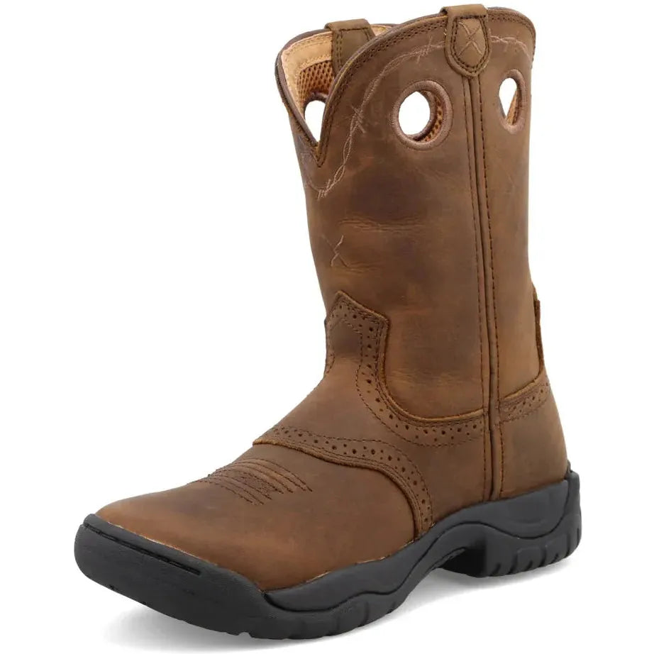 Twisted X Women's All Round 9" Round Toe Pull On Work Boot - Saddle - WAB0001 - Overlook Boots