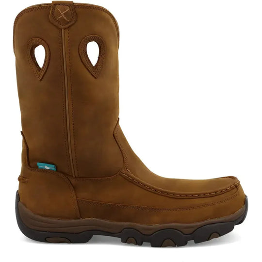 Twisted X Men's 11" Comp Toe Waterproof Pull On Western Work Boot - Saddle - MHKBCW1 7 / Medium / Brown - Overlook Boots