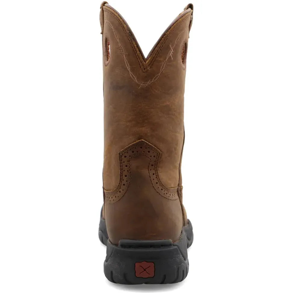 Twisted X Women's All Round 9" Round Toe Pull On Work Boot - Saddle - WAB0001 - Overlook Boots