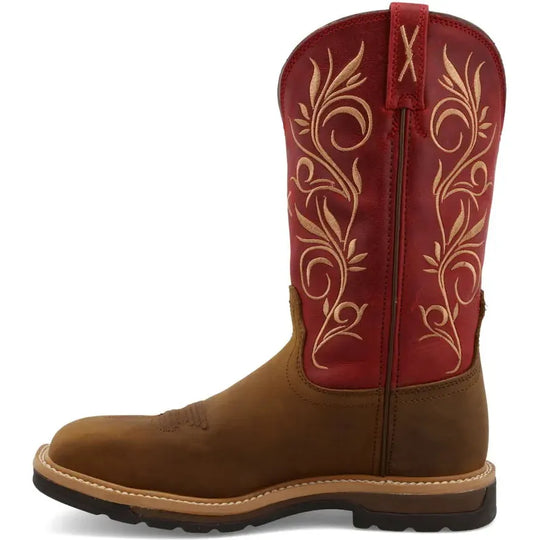 Twisted X Women's 11" Steel Toe Waterproof Western Work Boot - Latigo - WLCS003 - Overlook Boots