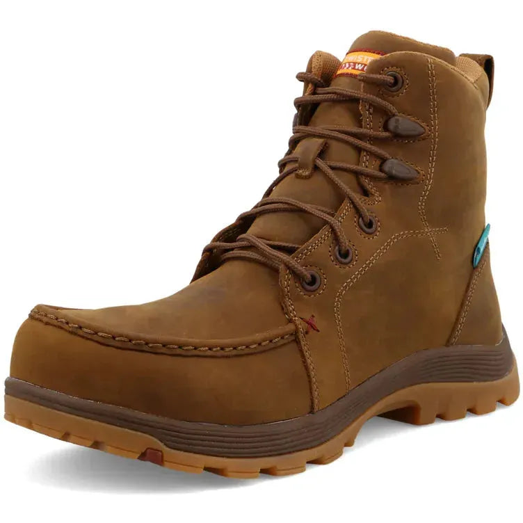 Twisted X Men's Oblique 6" Comp Toe Waterproof Western Work Boot - Saddle - MFSWNW1