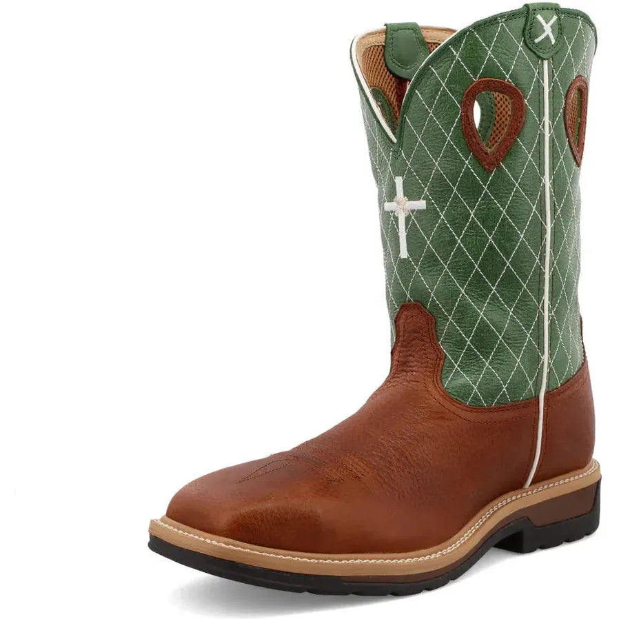 Twisted X Men's Lite 12" Steel Toe Western Work Boot - Lime - MLCS002