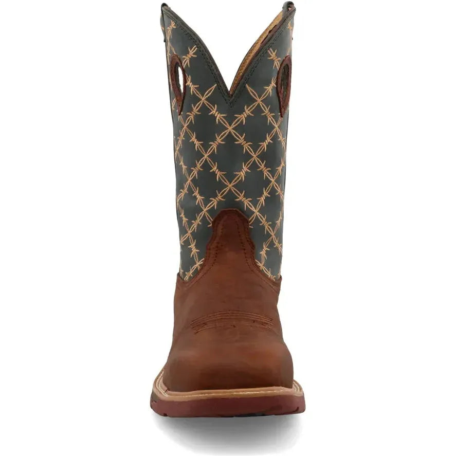 Twisted X Men's CellStretch 12" Comp Toe Pull On Western Work Boot - Mocha - MXBN002