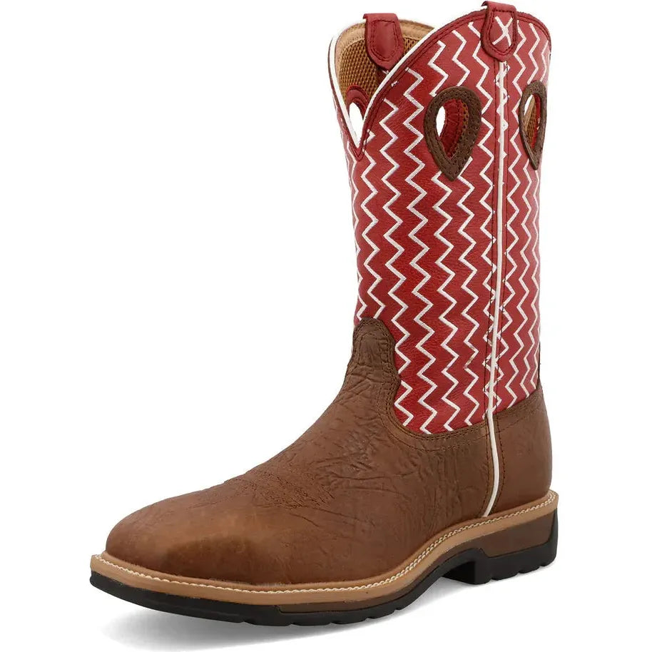Twisted X Men's Lite 12" Steel Toe Western Work Boot - Cherry - MLCS001