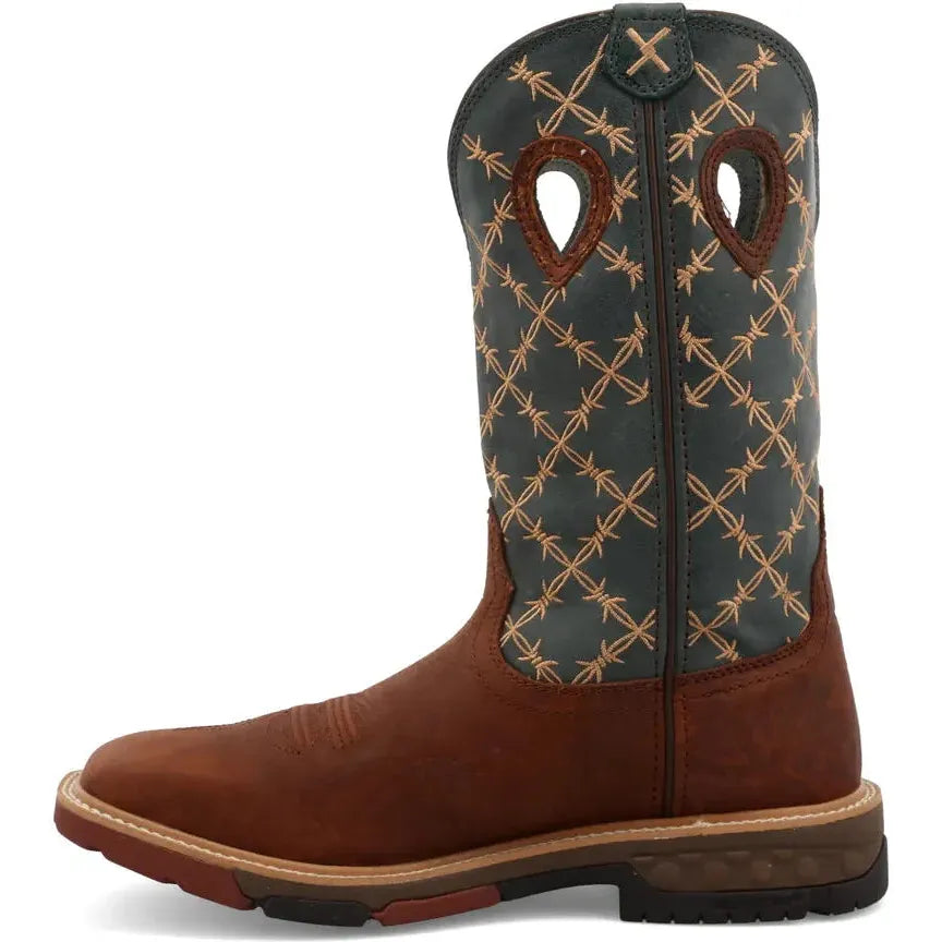 Twisted X Men's CellStretch 12" Square Toe Western Work Boot  - Mocha  - MXB0005