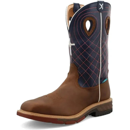 Twisted X Men's CellStretch 12" Alloy Toe Western Work Boot - Mocha - MXBAW01 - Overlook Boots
