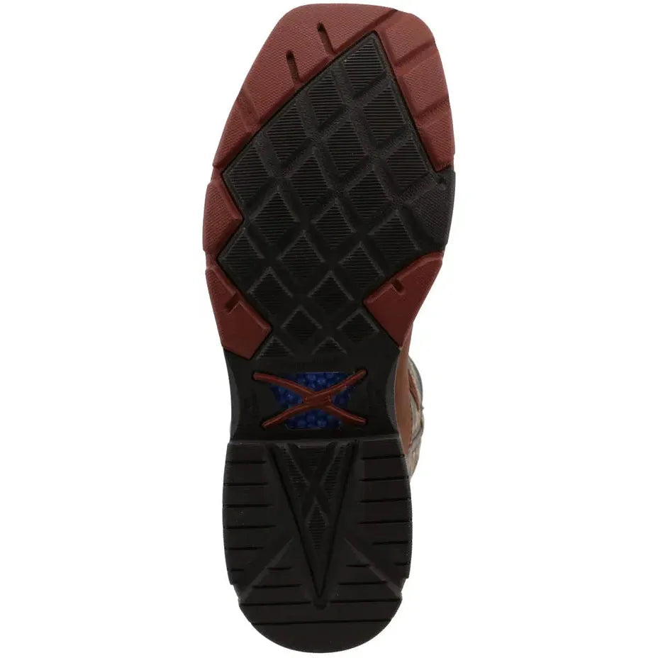 Twisted X Men's CellStretch 12" Comp Toe Pull On Western Work Boot - Mocha - MXBN002