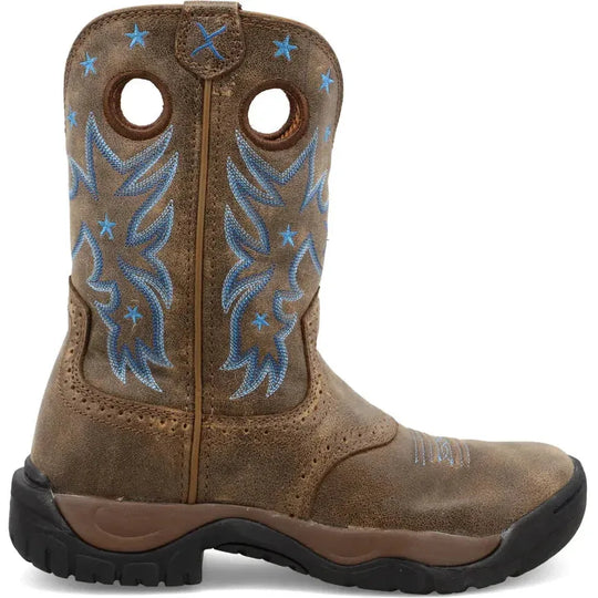Twisted X Women's All Round 9" Round Toe Pull On Work Boot - Bomber - WAB0004 5.5 / Medium / Brown - Overlook Boots