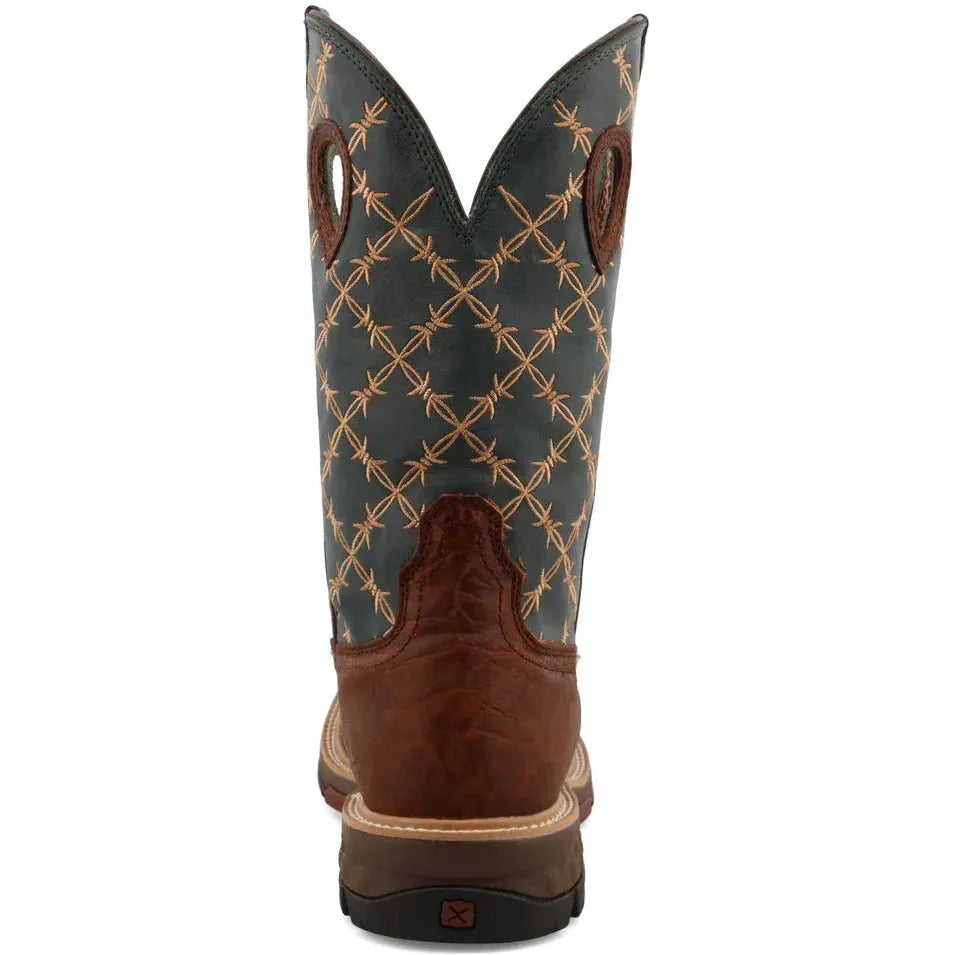 Twisted X Men's CellStretch 12" Square Toe Western Work Boot  - Mocha  - MXB0005