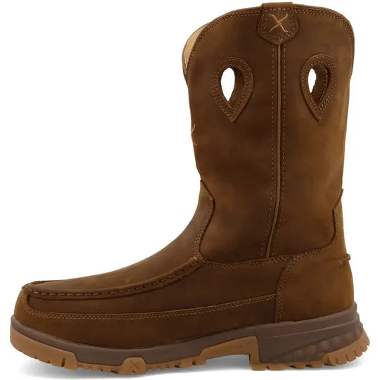 Twisted X Men's CellStretch 11" Comp Toe Metguard Pull On Work Boot - Saddle - MXCNM01 - Overlook Boots