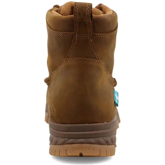 Twisted X Men's CellStretch 6" Comp Toe Waterproof Laces Work Boot - Saddle - MXCNW01 - Overlook Boots