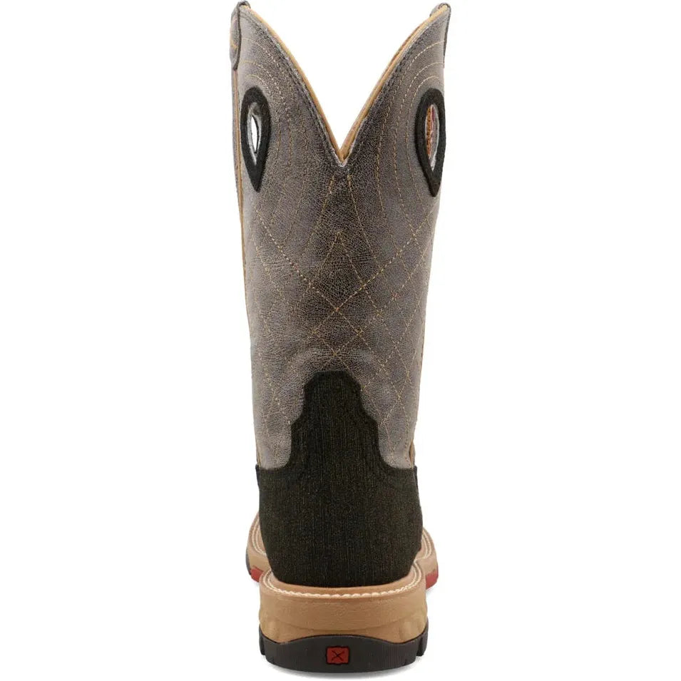 Twisted X Men's CellStretch 12" Alloy Toe Western Work Boot - Grey - MXBA002