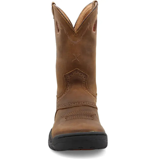 Twisted X Women's All Round 9" Round Toe Pull On Work Boot - Saddle - WAB0001 - Overlook Boots