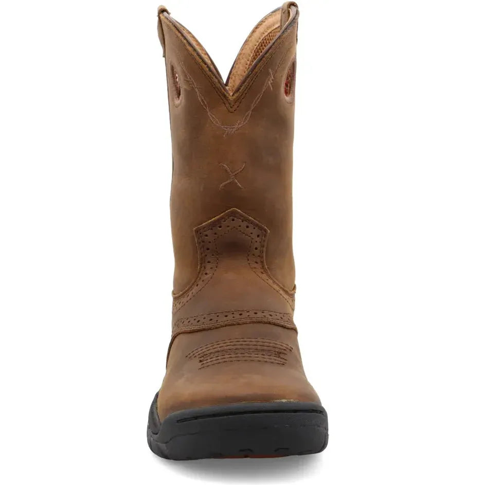 Twisted X Women's All Round 9" Round Toe Pull On Work Boot - Saddle - WAB0001 - Overlook Boots