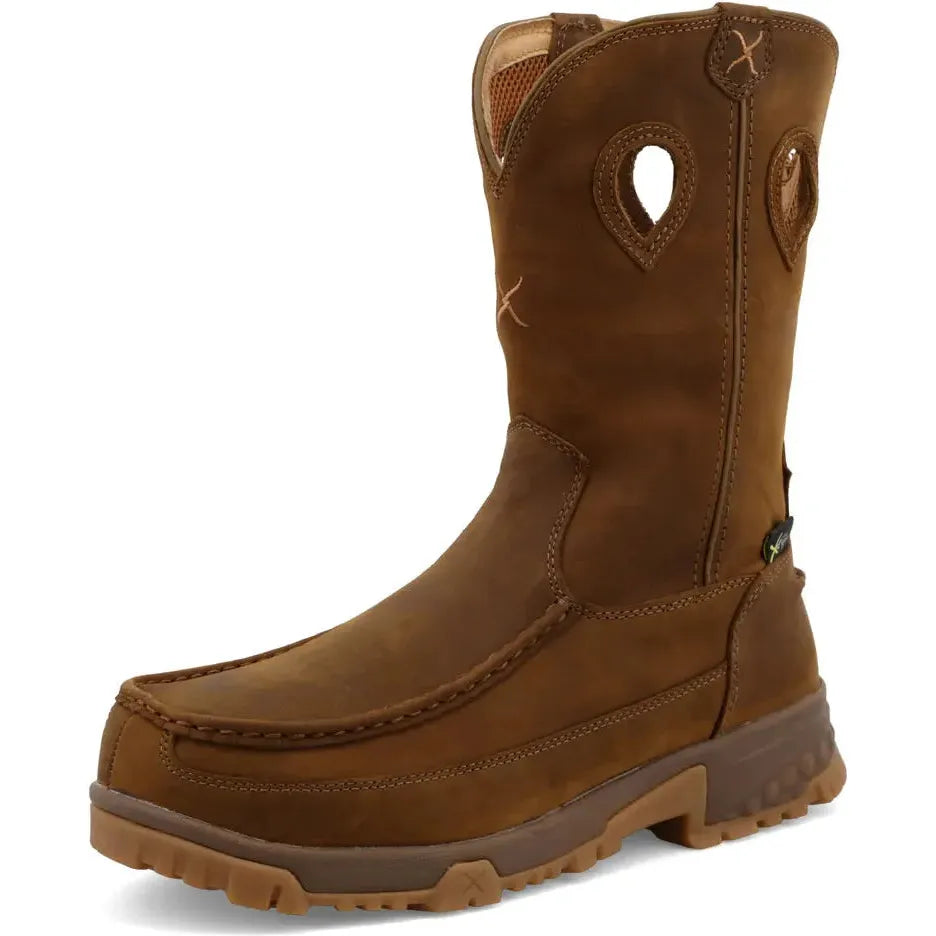 Twisted X Men's CellStretch 11" Comp Toe Metguard Pull On Work Boot - Saddle - MXCNM01 - Overlook Boots