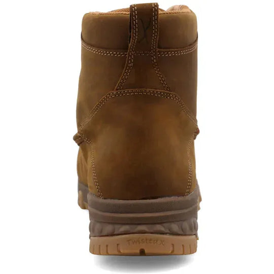 Twisted X Men's CellStretch 6" Comp Toe Lace Up Work Boot - Saddle - MXCC001 - Overlook Boots