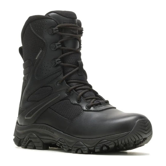 Merrell Tactical Men's Moab 3 Response 8" Side Zip Tactical Waterproof Wide Work Boot - Black - J003913W 7 / Wide / Black - Overlook Boots