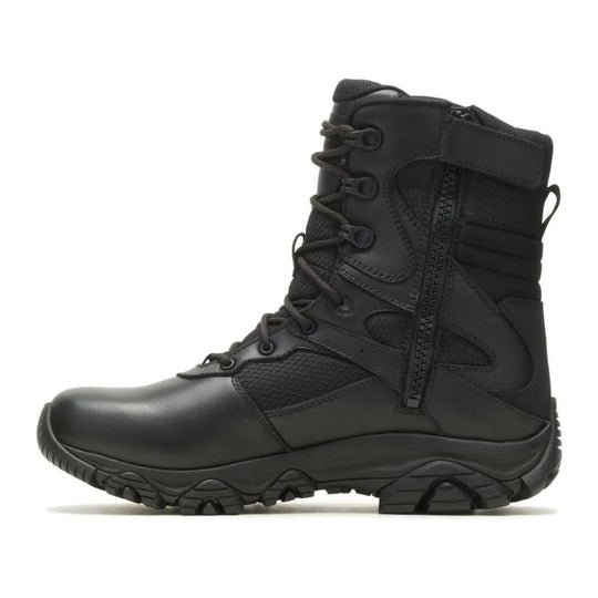 Merrell Tactical Men's Moab 3 Response 8" Side Zip Tactical Waterproof Wide Work Boot - Black - J003913W - Overlook Boots