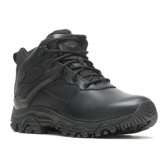Merrell Tactical Men's Moab 3 Response Mid Tactical Waterproof Work Boot - Black - J003917 3.5 / Medium / Black - Overlook Boots