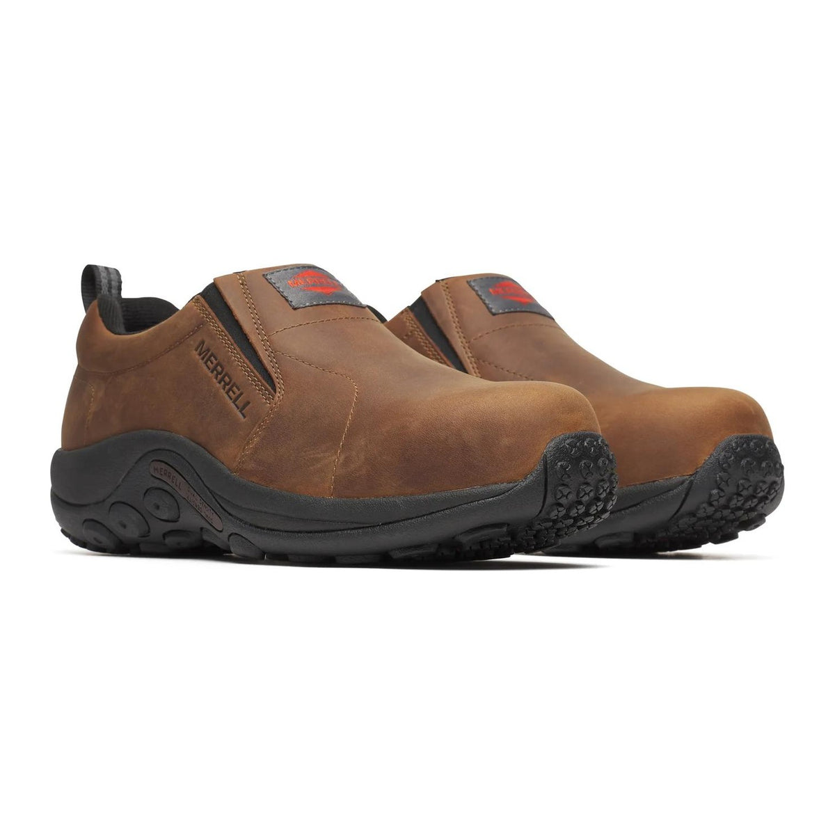 Merrell Work Women's Jungle Moc Leather Hi-Vis Carbon Fiber Toe Waterproof Work Shoe - Brown - J007820 5 / Medium / Brown - Overlook Boots