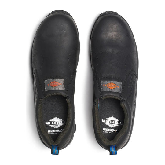 Merrell Work Men's Jungle Moc Leather Composite Toe Waterproof Slip Resistant Wide Work Shoe - Black - J099317W - Overlook Boots