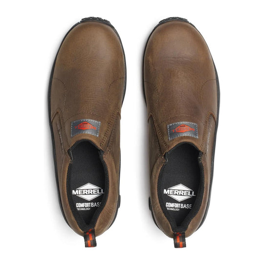 Merrell Work Men's Jungle Moc Leather Composite Toe Waterproof Slip Resistant Wide Work Shoe - Espresso - J099319W - Overlook Boots