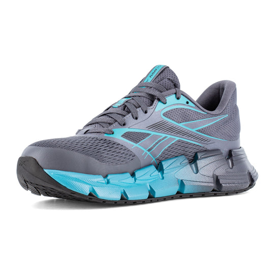 Reebok Women's FloatZig 2 Composite Toe Static Dissipative Athletic Work Shoe - Dark Gray and Blue - RB133 - Inside Angle - Overlook Boots