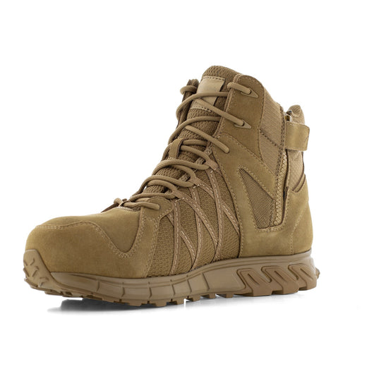 Reebok Men's Trailgrip Tactical 6" Composite Toe Side Zip Work Boot - Coyote - RB3451 - Inside Angle - Overlook Boots