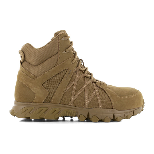 Reebok Men's Trailgrip Tactical 6" Composite Toe Side Zip Work Boot - Coyote - RB3451 - Side Profile - Overlook Boots