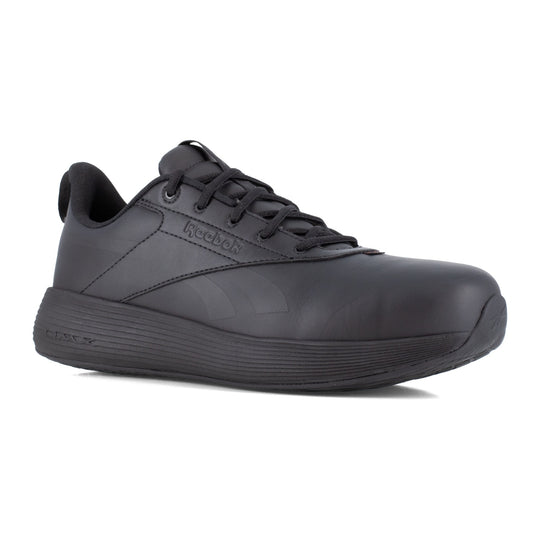 Reebok Men's DMXair Comfort+ Composite Toe Conductive Athletic Work Shoe - Black - RB3624 - Front Angle - Overlook Boots