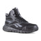 Reebok Men's Flex Trainer Composite Toe Mid Cut Athletic Work Shoe - Black and Gray - RB5125 - Front Angle - Overlook Boots