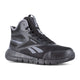 Reebok Men's Flex Trainer Composite Toe Mid Cut Athletic Work Shoe - Black and Gray - RB5125 - Front Angle - Overlook Boots